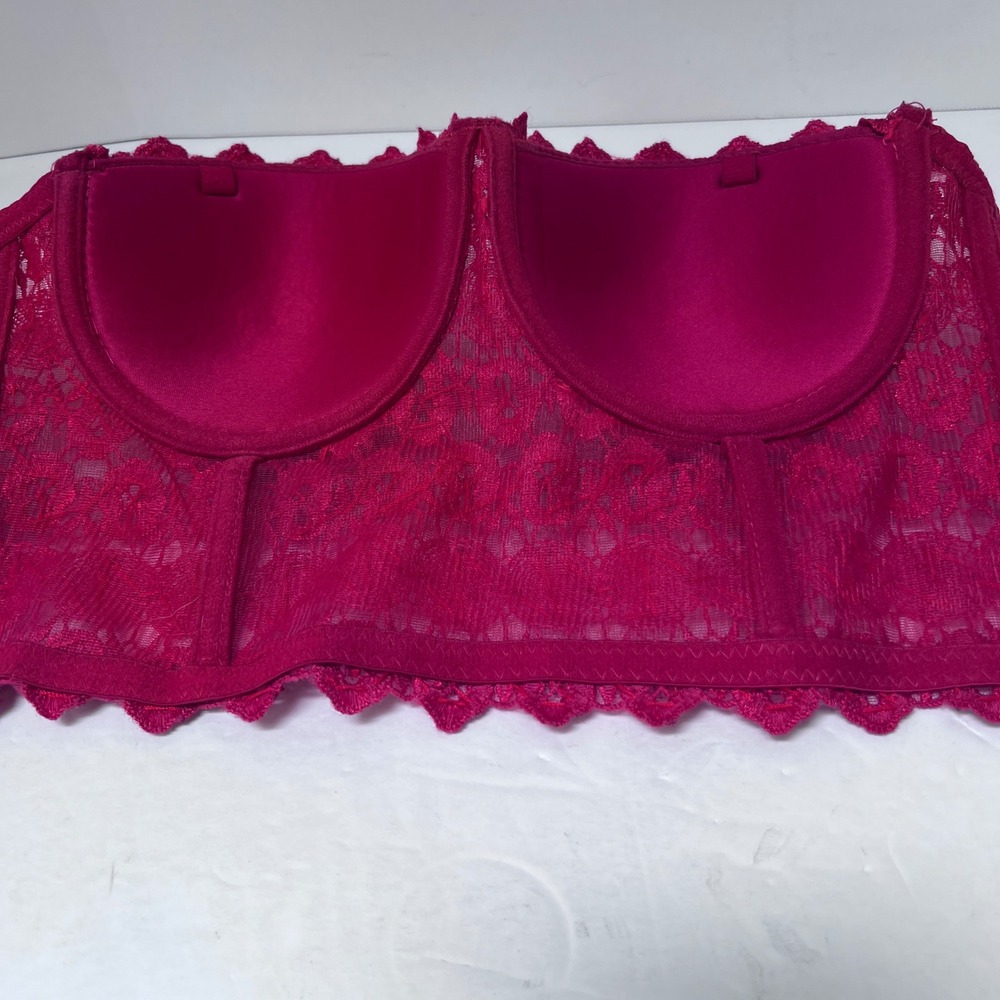 Windsor Romantic Red Lace Sequin Heavily Beaded Bustier Top Coquette Size M READ - Picture 8 of 11